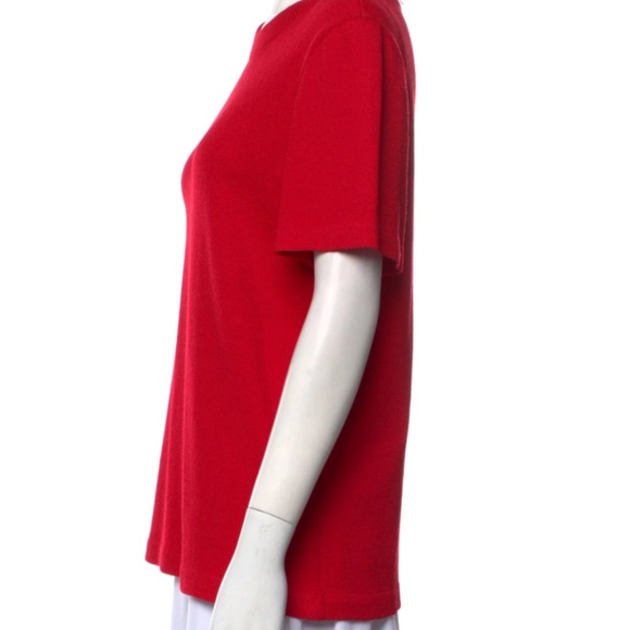St. John Red Short-Sleeved Sweater Size M - Picture 2 of 7